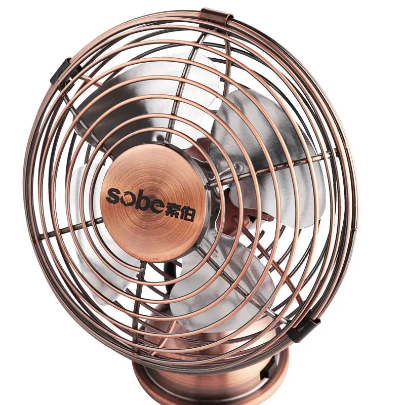 

YenvK Mini Fan Usb Rechargeable Brushed Copper Quite Fan For Home Office
