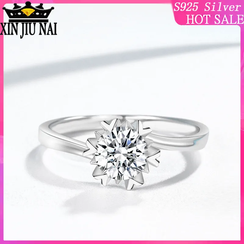 

Sterling silver classic popular original fashion simple and beautiful inlaid zircon ladies ring jewelry holiday gift