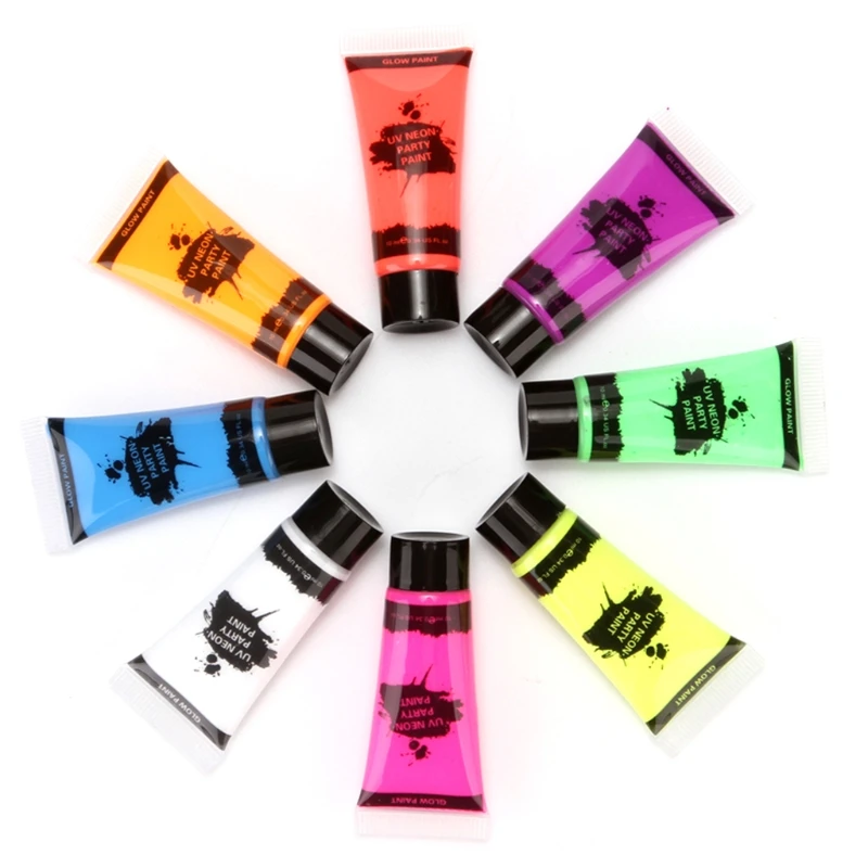 

8 Colors Fluorescent Face Body Paint Painting Pigment Makeup Tool Tattoo Drawing