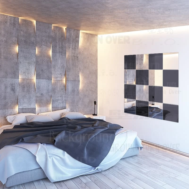 

12 шт. зеркальные наклейки, наклейки для декора комнаты, 3D длинные зеркальные наклейки для всего тела, клейкая бумага, настенная квадратная г...