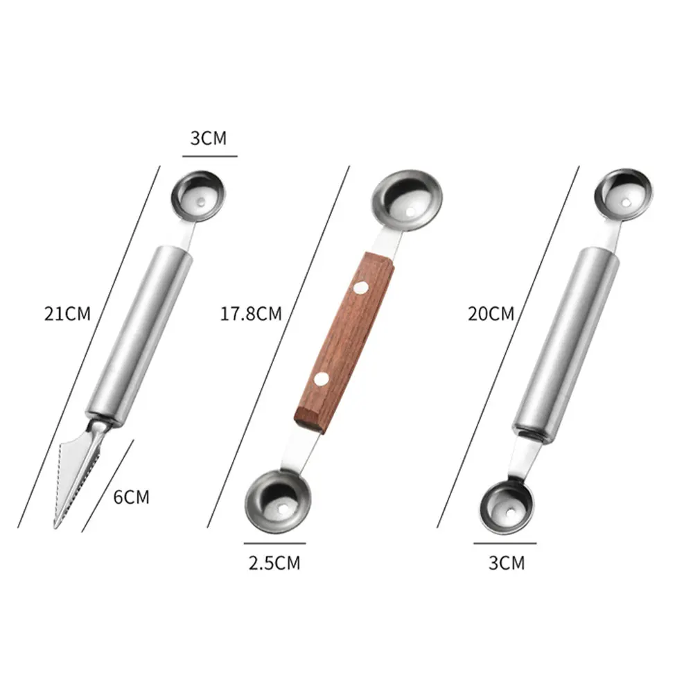 304 нержавеющая сталь двойного назначения фрукты резьба нож ложка копающий арбуз