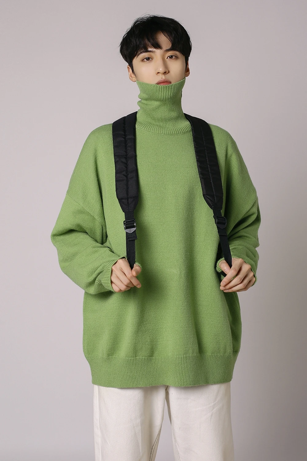 

Winter turtleneck knitted sweater pullover student couple loose Hong Kong style men and women bottoming shirt tide