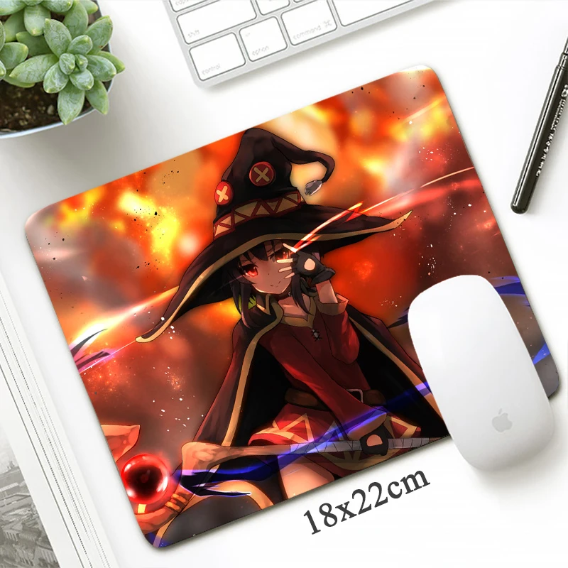 

Cartoon Konosuba Otaku 18x22cm Anime Mouse Pad Small Size Sexy Girl Gaming MousePad Laptop Natural Rubber Keyboard Office Mat