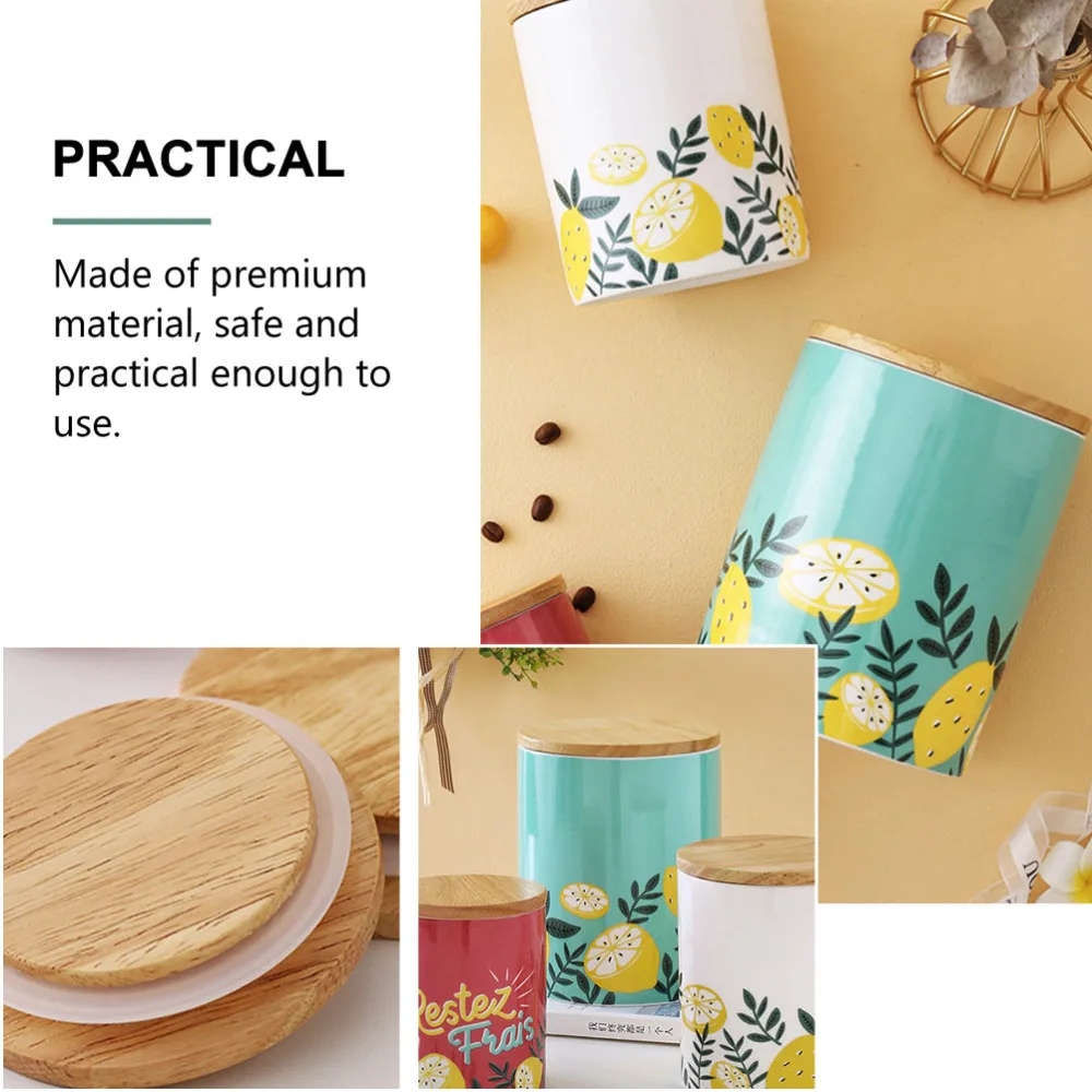 

1Pc Ceramic Lidded Tea Canister Decorative Creative Tea-leaf Sealed Jar for Home