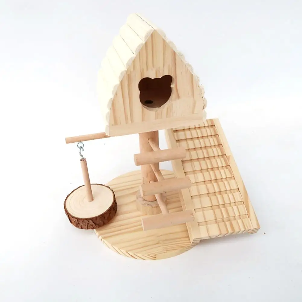 Дом для хомяка прочная без запаха деревянная хижина натуральная деревянный