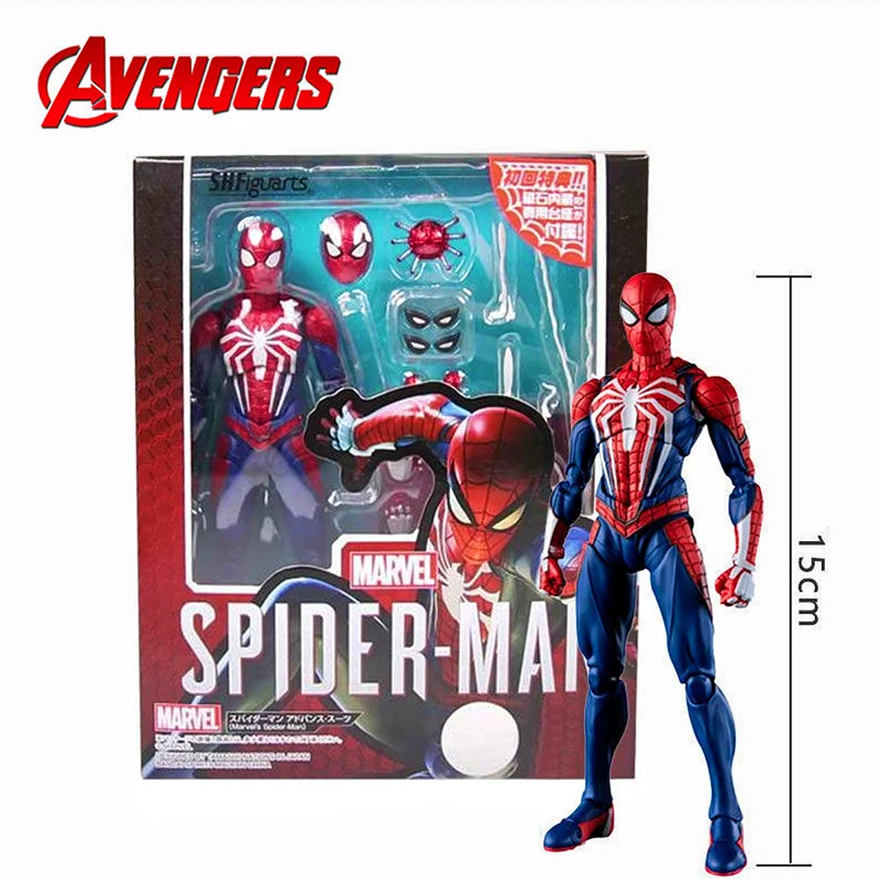 

Экшн-фигурка Мстители Человек-паук Питер Паркер из ПВХ Улучшенный костюм Человек-паук Коллекционная модель кукла подарок 15 см