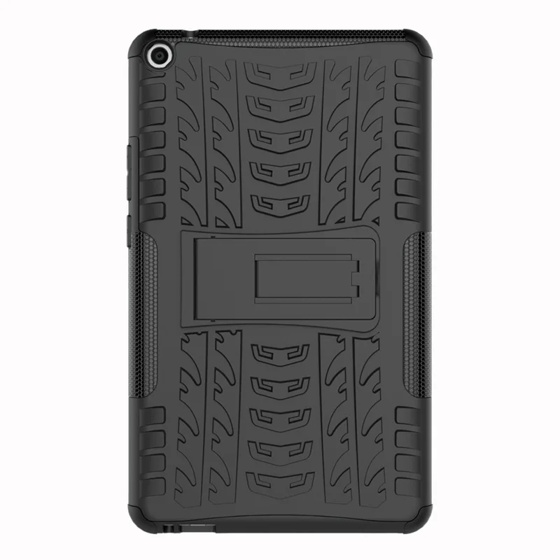 Черный Для huawei MediaPad T3 8,0 чехол T3-8 KOB-L09 KOB-W09 планшет защитный силиконовый чехол ТПУ+ PC противоударный Стенд кожаный чехол+ Защитная пленка на экран+ подставка для ручек - Цвет: Черный