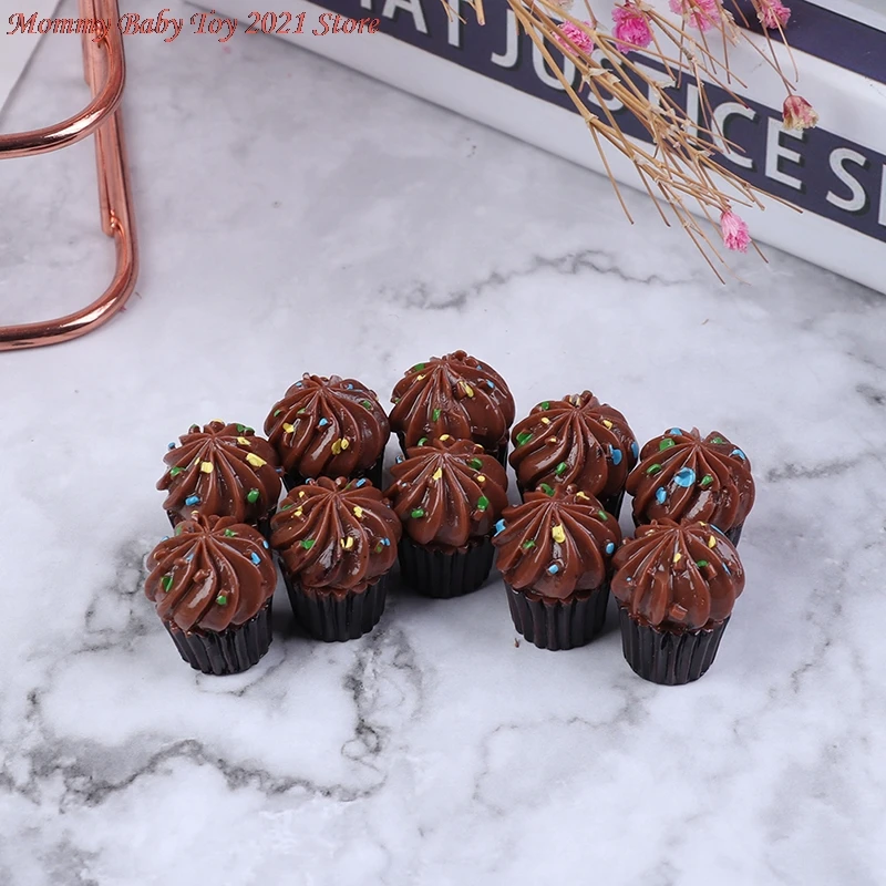 

10 шт. Кабошон из смолы с плоским основанием, кавайная миниатюрная поддельная еда, торт, сделай сам, крафтовое украшение для кукольного домик...