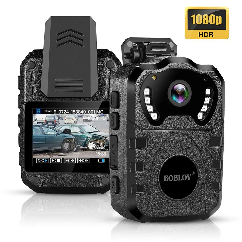 

Камера BOBLOV 1080P HD 32 ГБ, портативная многофункциональная инфракрасная камера ночного видения 170, DVR, видео, Полицейская камера