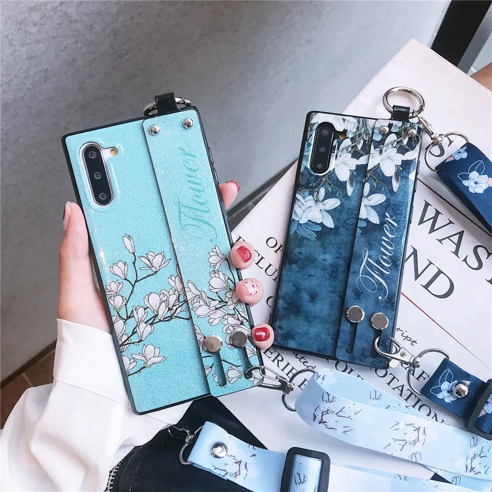 Ремешок на запястье для мобильного телефона чехол Samsung Galaxy Note 8 9 10 20 S7 край S8 S9 S21 S20