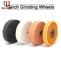 75mm 3 bench grinder grinding wheel ceramic nylon felt polishing wheels for metal marble stone polishing abrasive rotary tools
