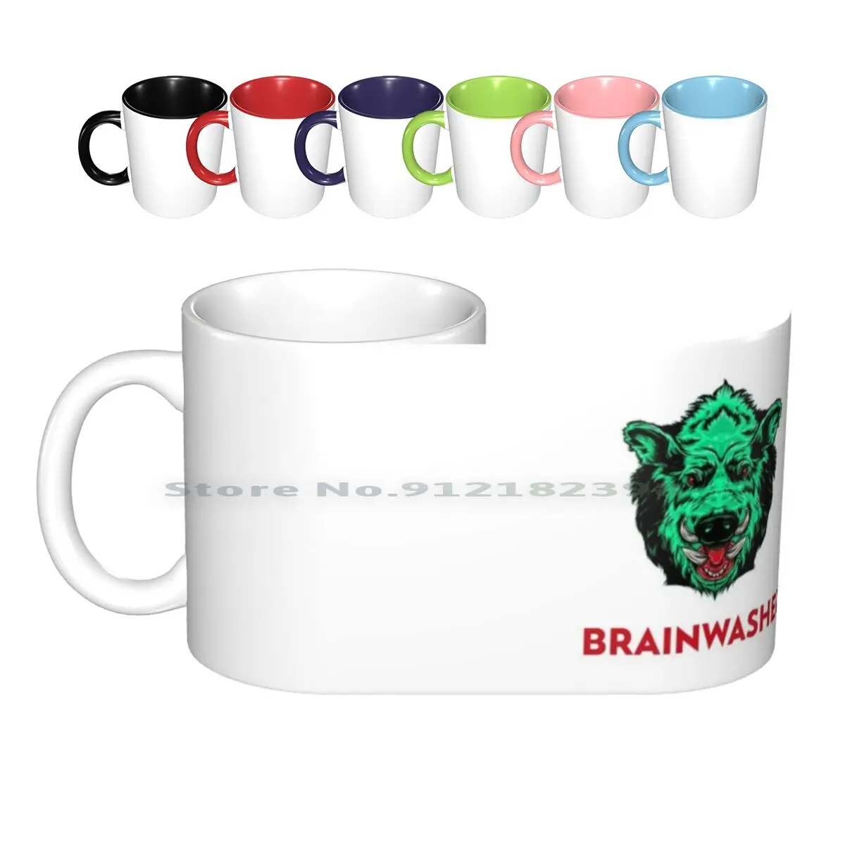 

Керамические кружки с промытой мозгом Красной и зеленой свиной, кофейные чашки, Кружка для молока и чая, психоделический поп-арт, Vaniniluxury Luxury