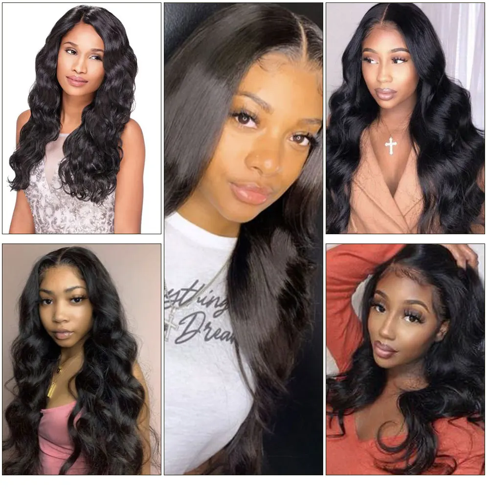 

Indian Human Hair Wigs Hd Lace Frontal Wigs Body Wave Wig Glueless Remy Hair For Woman 44 Transpare Lace Front Human Hair Wigs