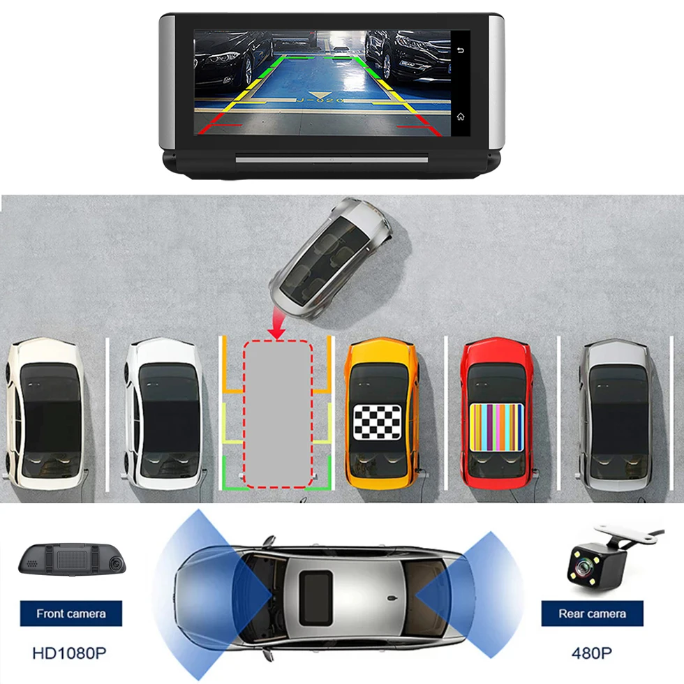 Anfilite 6,8" Android 4G gps навигатор Автомобильный видеорегистратор 1080P видео рекордер видеорегистратор с Wi-Fi Buletooth ADAS
