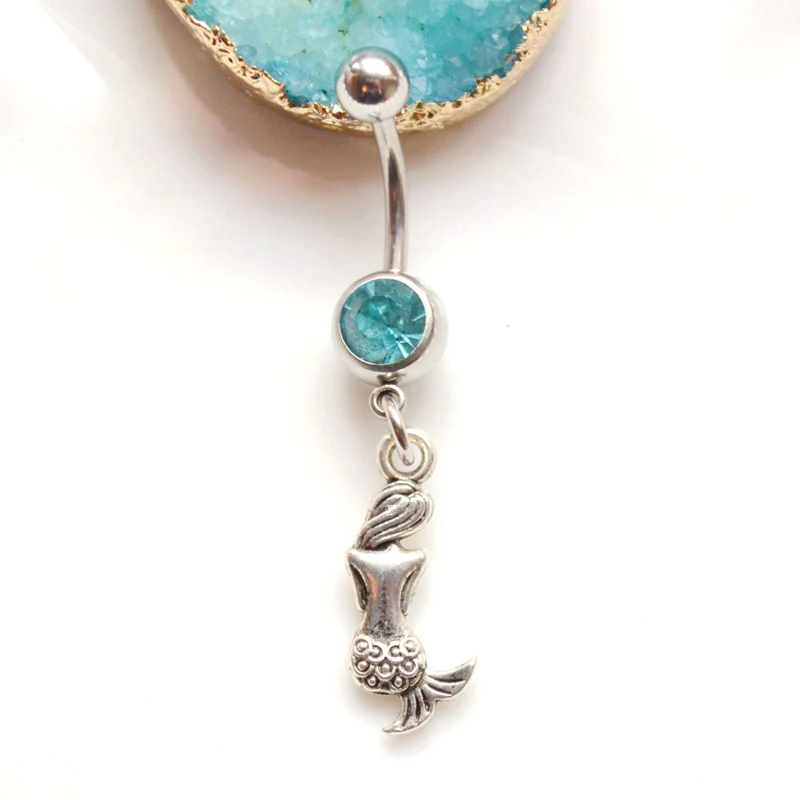 Классическая Русалочка кольцо для пупка Винтажное пирсинга дружеские кольца