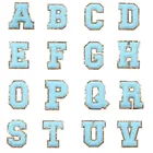 Голубое полотенце сделай сам, вышитые буквы, нашивка, нашивка, полоса, значок, алфавит, блестки, нашивки для детской одежды, нашивка с узором