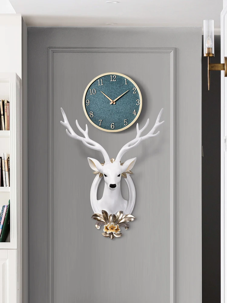 Минималистичные настенные часы в скандинавском стиле с оленем бесшумные для