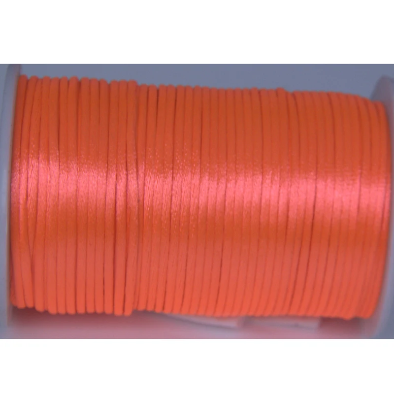 10 ярдов оранжевого цвета 2 мм погремушка атласный шнур макраме Бисероплетение