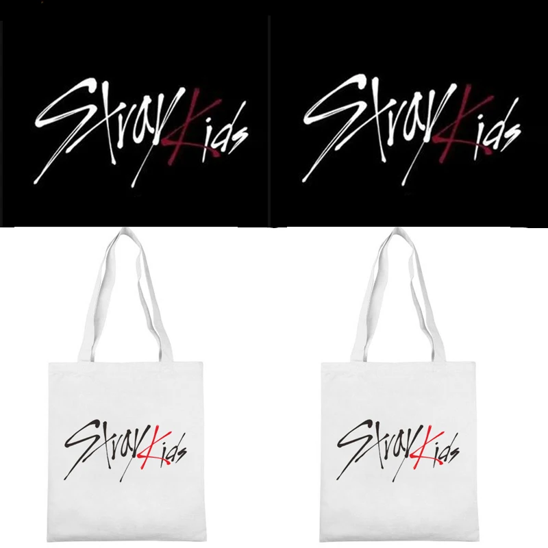Kpop Straykids сумка белый черный холст роскошные сумки женские Сумки Дизайнерская модная женская сумка на тот, Брезентовая сумка для отдыха в Корейском стиле сумка Eco