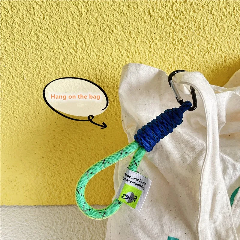 Fluorescent braided Lanyard Universal keychain Lanyard for keys short Lanyards ornaments for bags rope pendant phone charm