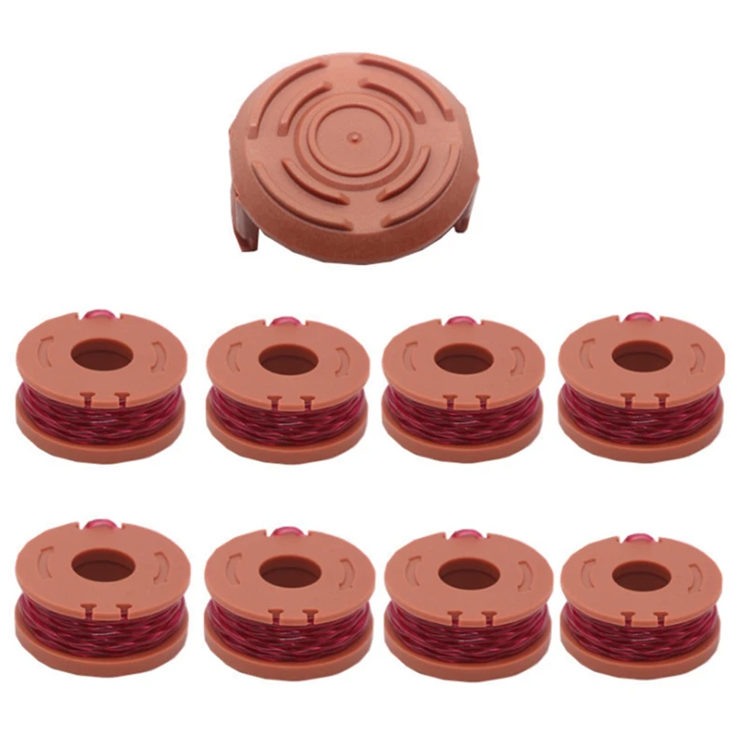 

9 Packs Replacement Spool String Grass Trimmer Line for WORX WA0010 8 Spool + 1 Cap