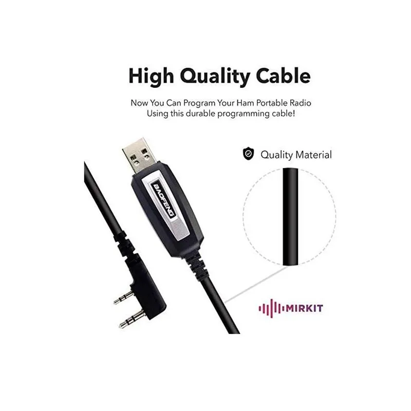 Mirkit Кабель для программирования CH340 чип подходит Baofeng двусторонней ham портативное