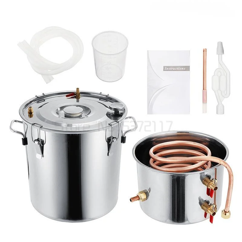 

Destilador de Alcohol Moonshine de cobre inoxidable, elaborador de agua, vino esencial, aceite