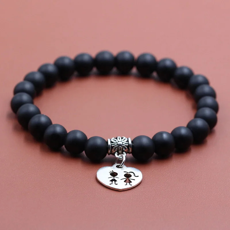 Браслет из матового стекла с бусинами 8 мм|Плетеные браслеты| |