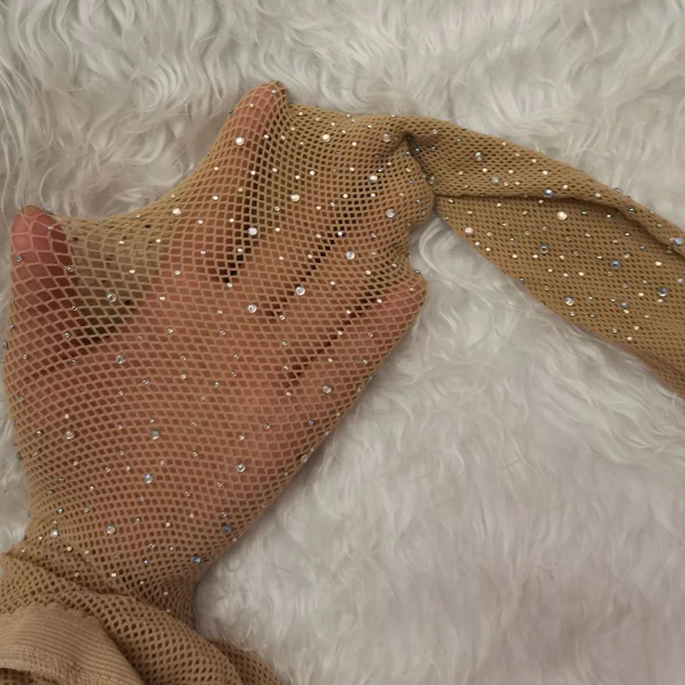 Сексуальные женские ажурные колготки со стразами, сетчатые колготки, разноцветные стразы, чулки, блестящие колготки, колготки в сеточку