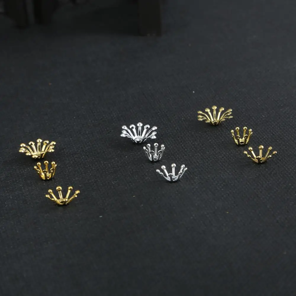 20 шт латунные золотые серебряные полые цветочные концом бусины колпачок для DIY