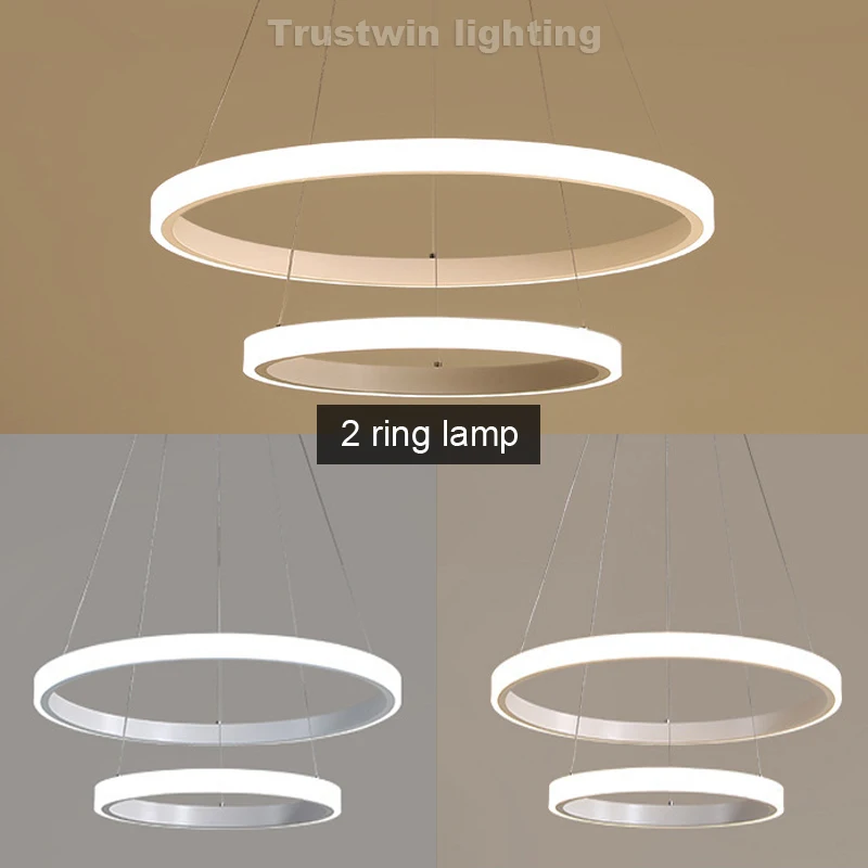 Черно-белая круглая современная светодиодная подвесная люстра из PMMA