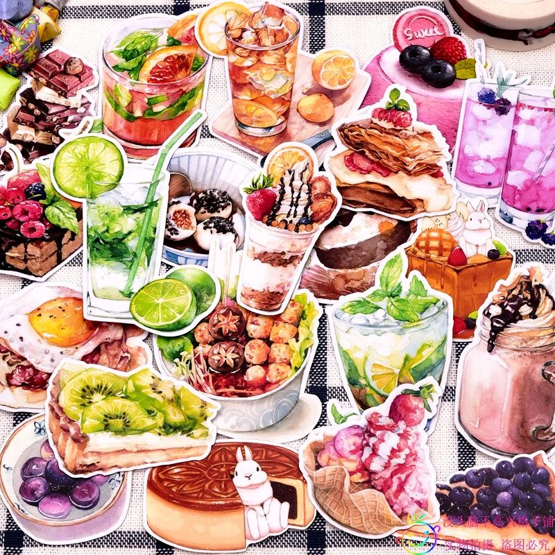 21 шт. вкусный десерт наклейка с картинкой торта ссамозакрывающийся крафт