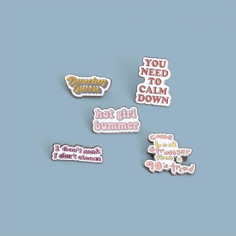 

Creative Slogan Brooch Latest Pink Letter Brooch New Letter Alloy Brooch Hot Gril Bummer Pink Letter Badge Funny Enamel Pins