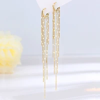 korean metal long tassel earrings all match cute and elegant ladies earrings jewelry