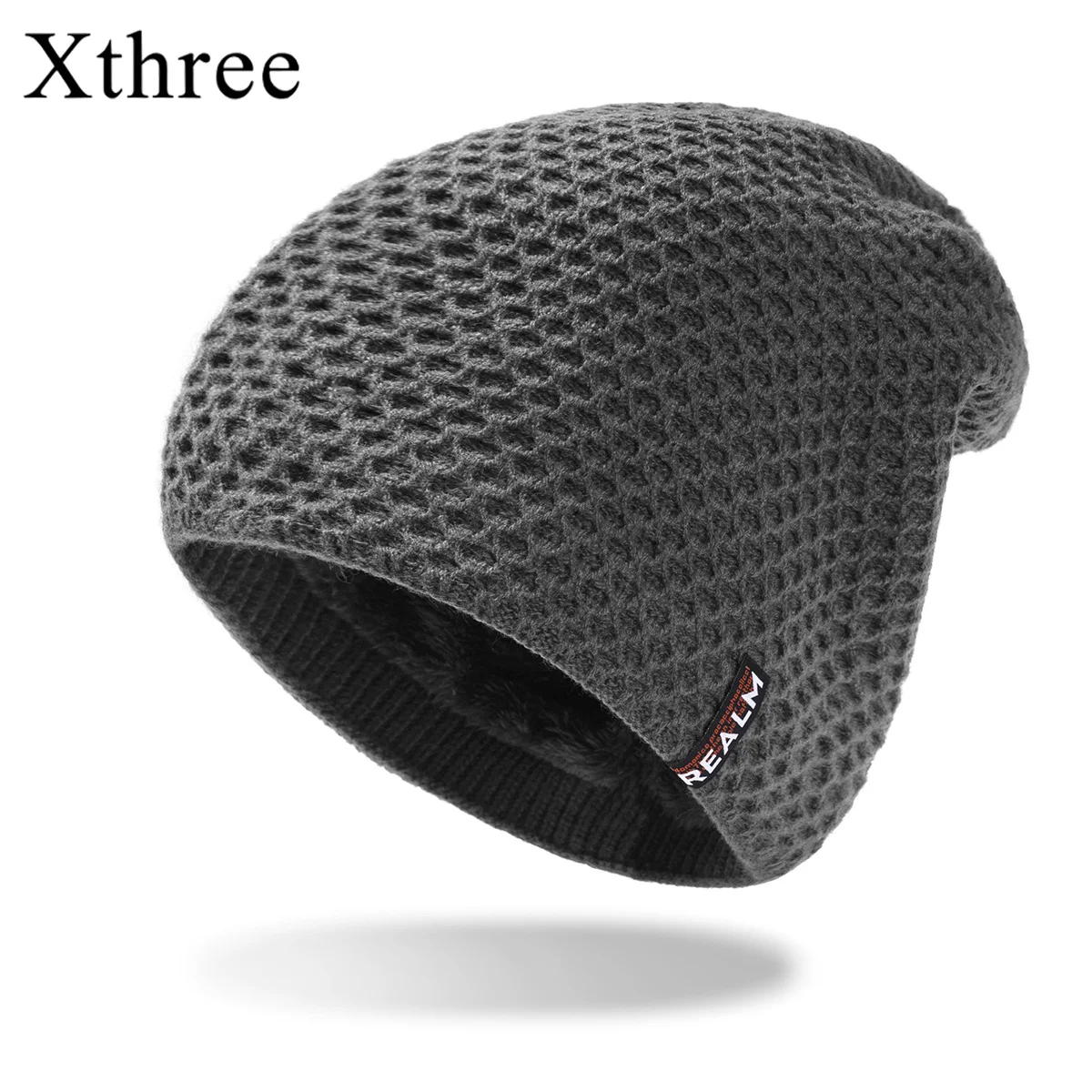 

Xthree Beanies Hat With Lining Men's Hat Knitted Skullies Wool Male Gorras Bonnet Winter Hats For Men Beanies Hats