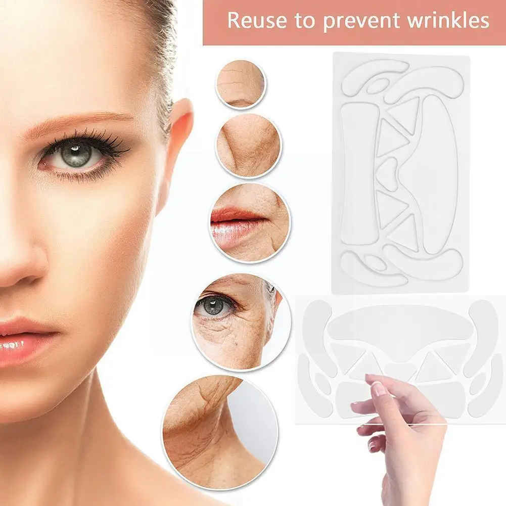 

Reusable Silicone Wrinkle Removal Stickers Face Forehead Sticker Anti Wrinkle Eye Skin Aging Lifting Unisex Neck Care Mask E7J0