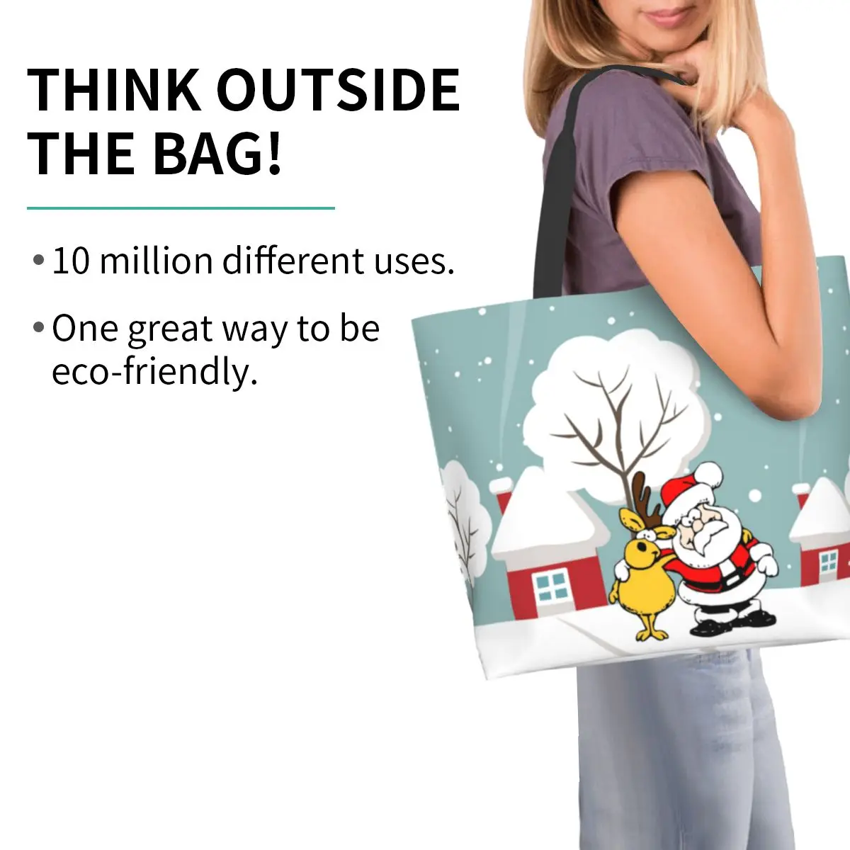 

Женская наплечная сумка с Санта-оленем