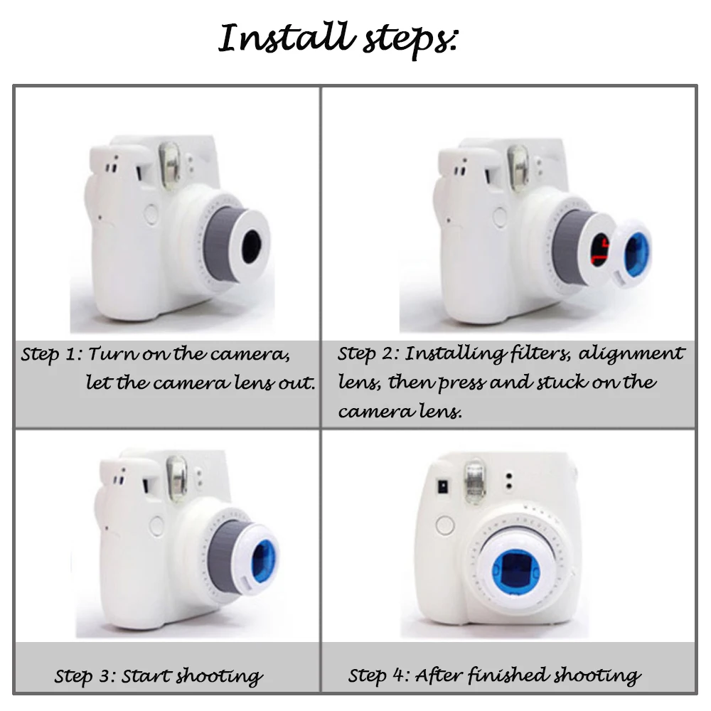 Цветная видеокамера Gosear 6 шт. Цветной фильтр для объектива Polaroid Fujifilm Instax Mini 9 8 7S KT