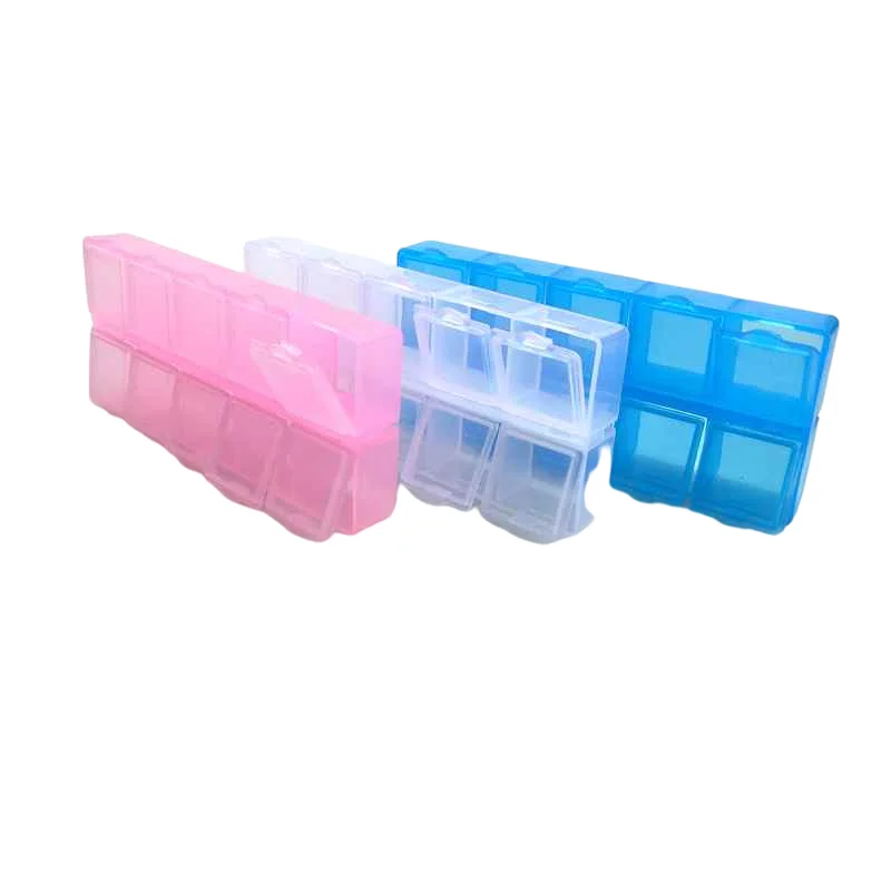 3 шт прозрачный пластиковый прямоугольник 10 отсек Коробка для хранения серьги