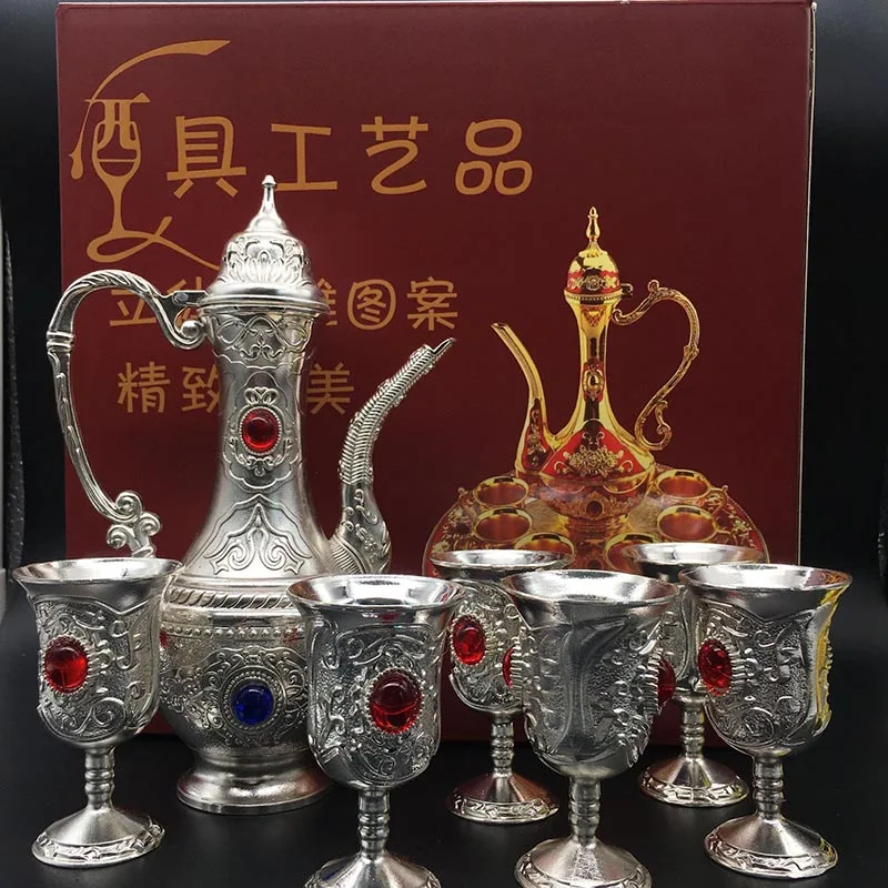 Посеребренная фляжка чайный набор винный Высококачественный цинковый сплав