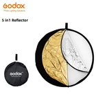 Портативный складной отражатель 5 в 1 GODOX, 80 см, Круглый, для фотостудии