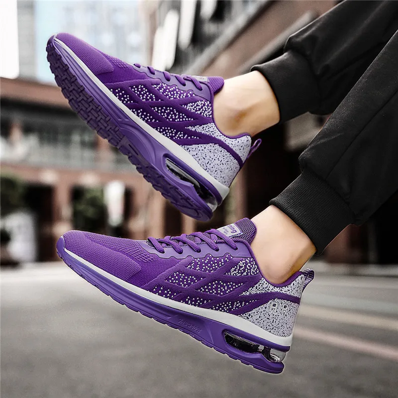 2022 New Purple Air Sneakers Men Mesh Breathable Couple Air Running Shoes Men Outdoor Lightweight Men Sport Shoes Plus Size 46