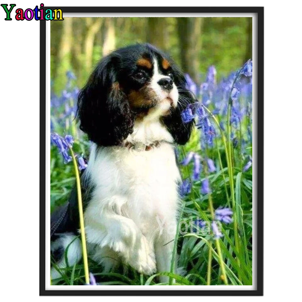 

5D DIY Diamond Painting Cavalier King Charles Spaniel Dog Full Square Round Drill Embroidery Rhinestone Home Mosaic Decor Gift