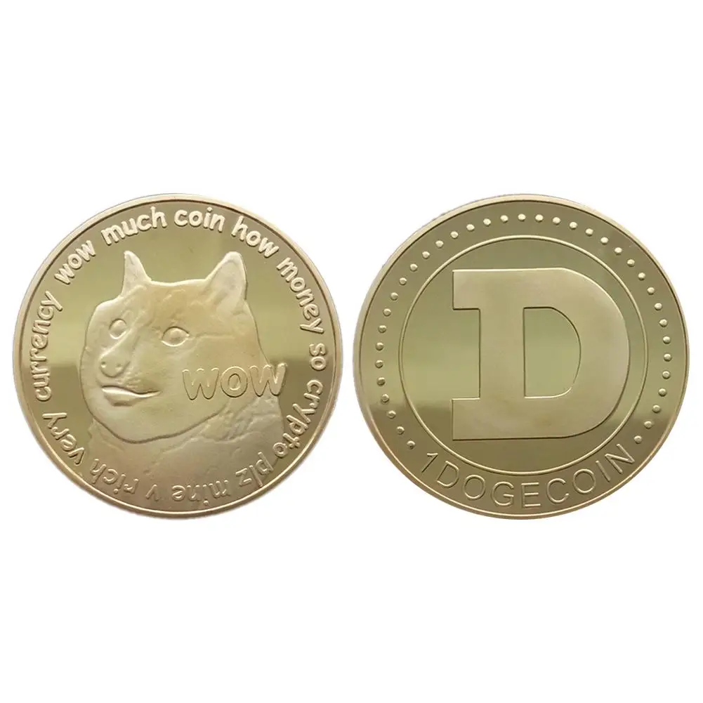 1 шт Dogecoin памятная монета виртуальная валюта Золотая Горячая DOGE художественная
