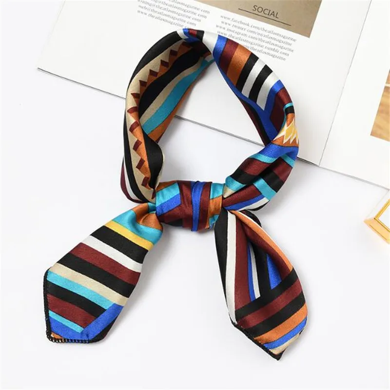 

Small Silk Scarf For Women Square Scarf Hair Tie Band For Business Party Women Elegant Vintage Retro Head Neck Silk Satin Scarf