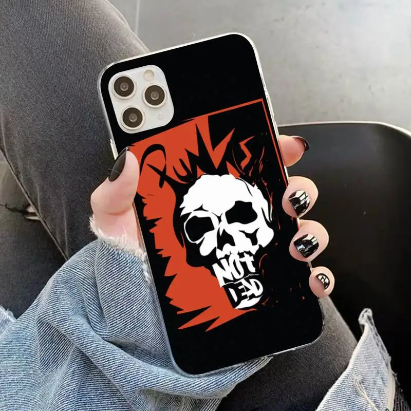 YNDFCNB Rock Roll Skull Phone Case for iPhone 11 12 13 mini pro XS MAX 8 7 6 6S Plus X 5S SE 2020 XR cover images - 6