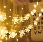 Рождественская гирлянда в виде снежинок на батарейках, 1,5 м, 3 м, 20 светодиосветодиодный, сказочные огни для рождества, сада, патио, спальни, украшение для вечеринки
