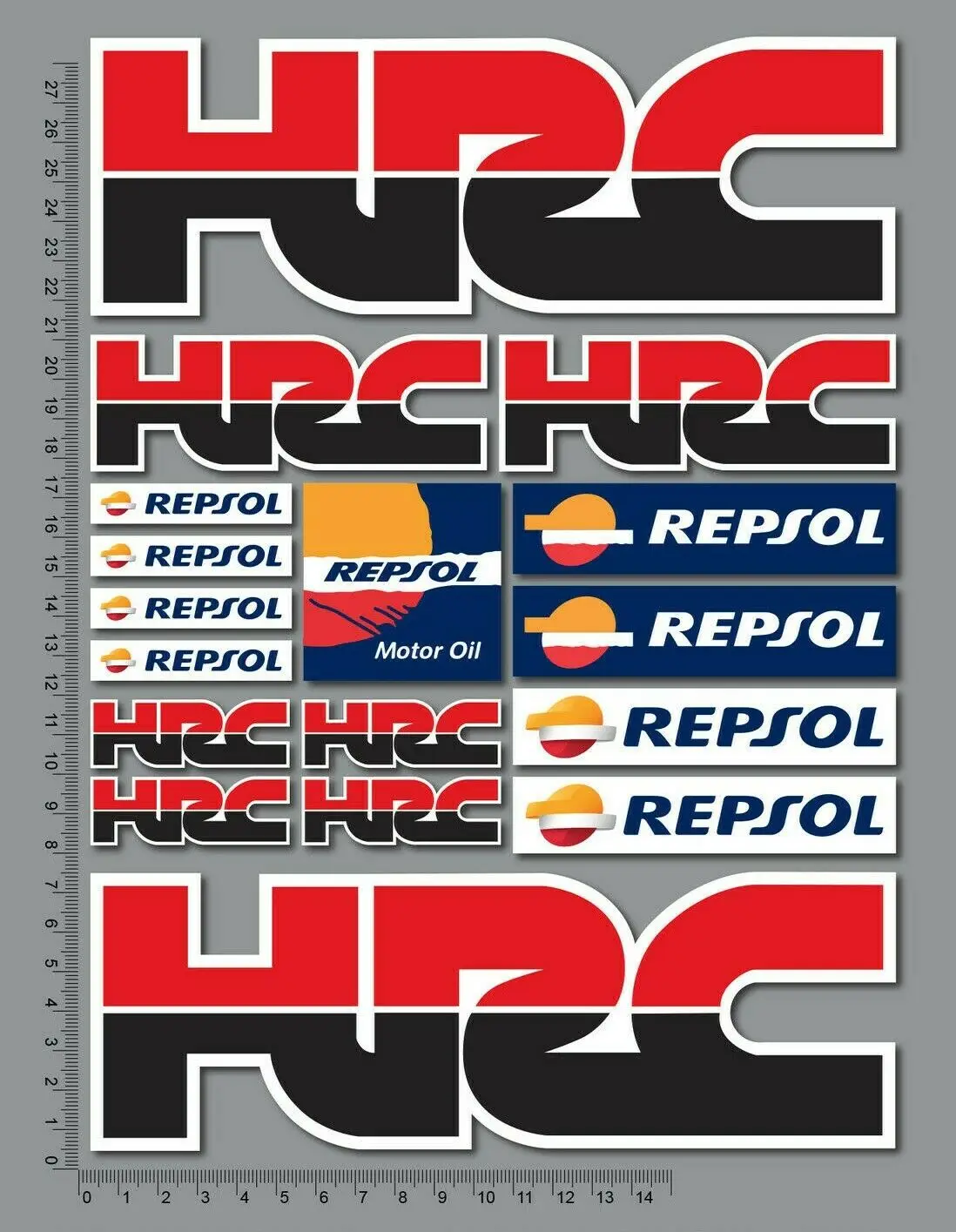 

Hot Sell Francais Rally Car Sticker Set A4 Sheet Suitable for HRC Stickers Repsol Motorcycle Decals Fireblade CBR Adesivi