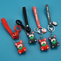 cute cartoon shiba inu keychain women girl pvc animal toy pet dog lover key ring holder excellent gift for car accessories