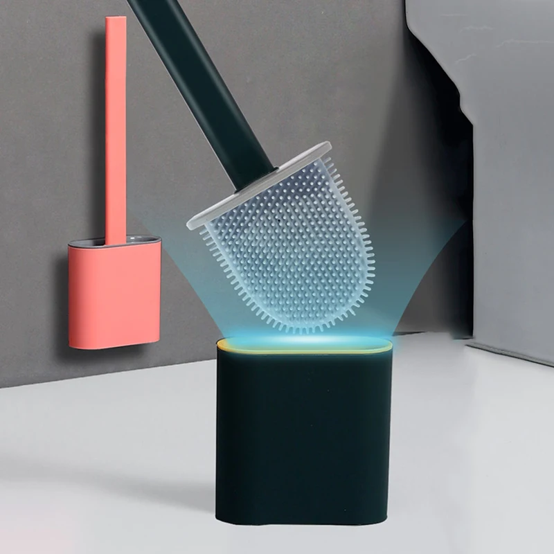 Силиконовая щетка для туалета настенный держатель ванной комнаты с плоской